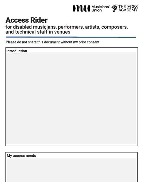MU Access Rider template preview