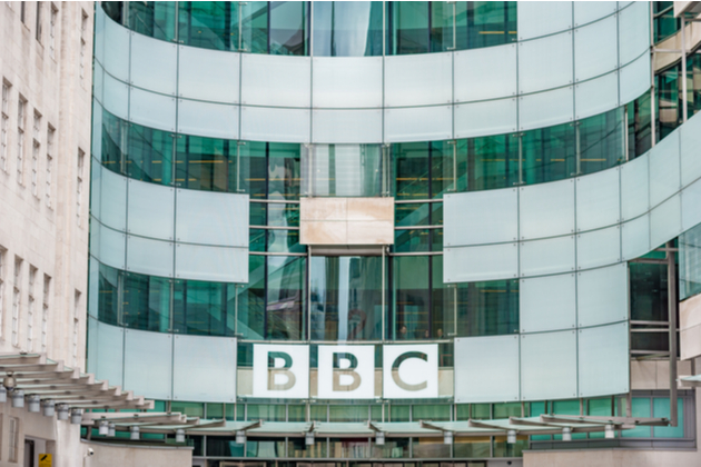 The outside of the BBC Headquarters building.