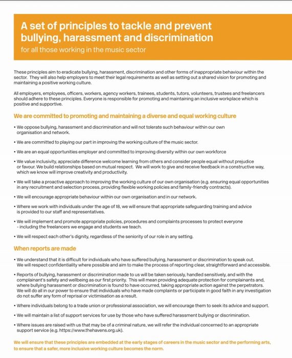 Cover page of the code of practice document