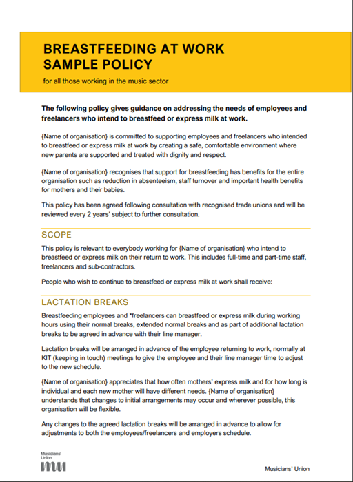 Sample policy cover page